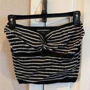 Bold Elements black and White Striped Knit tube top med